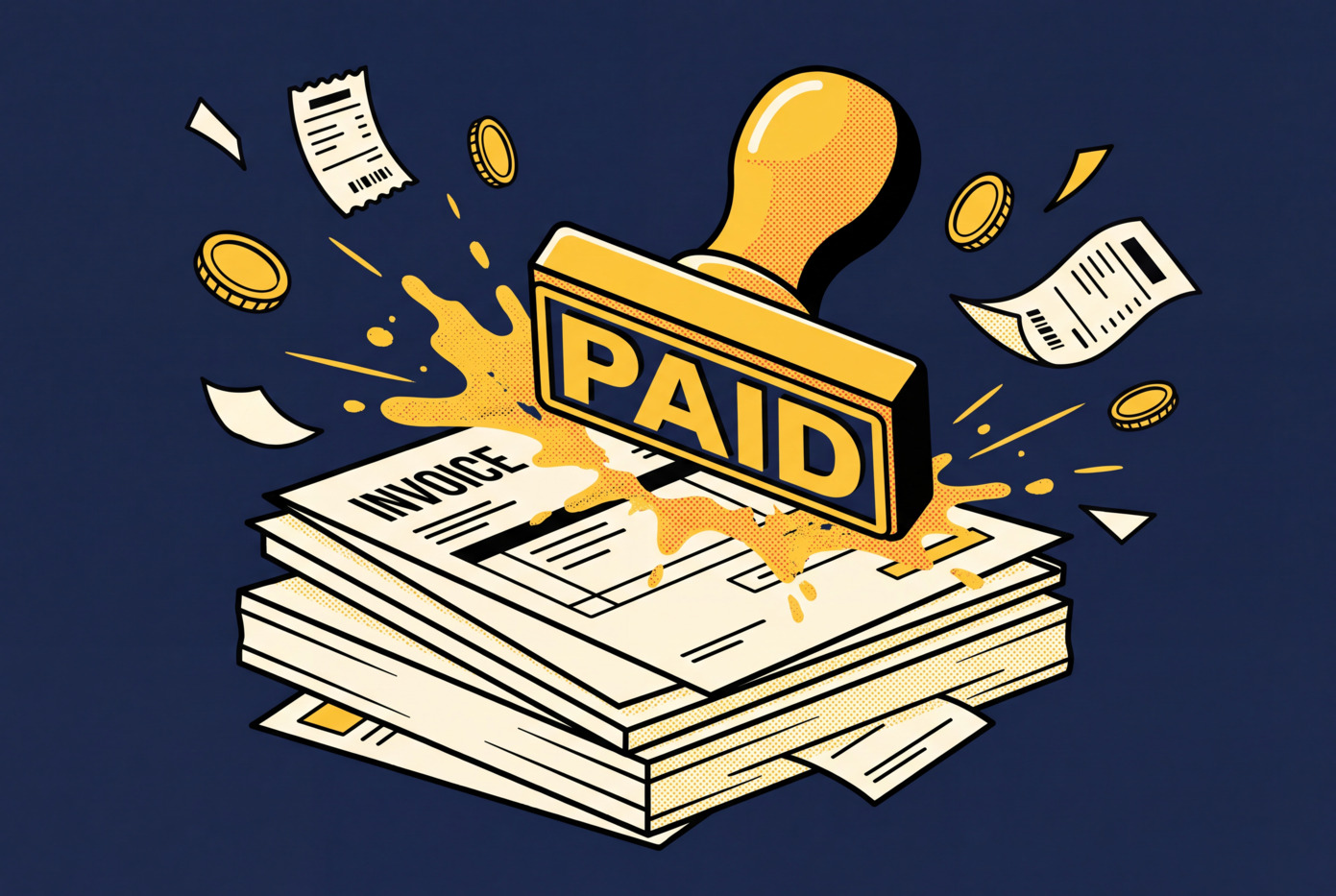 Jerry stamps invoices PAID automatically